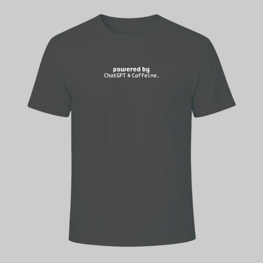 Powered by ChatGPT & Caffeine Statement Tee